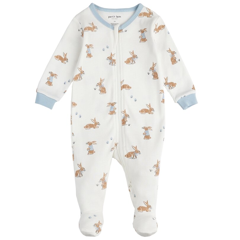 Baby Knit Sleeper Easter Bunny, Offwhite