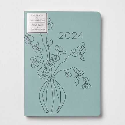 August 2023 - December 2024 Vase Leatheresque Medium Weekly Agenda