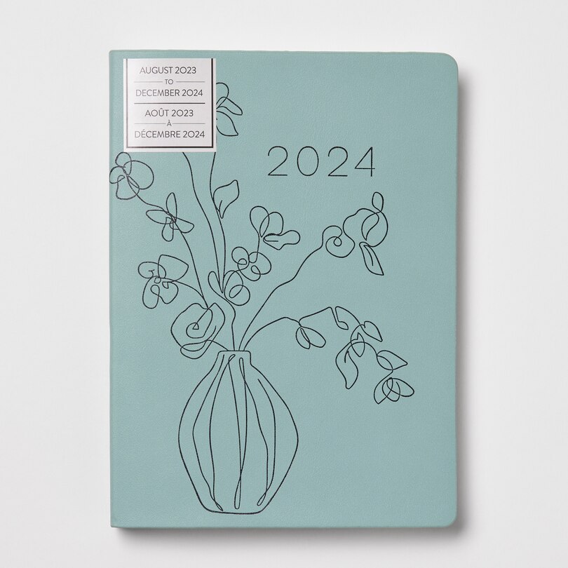 August 2023 - December 2024 Vase Leatheresque Medium Weekly Agenda image number 0