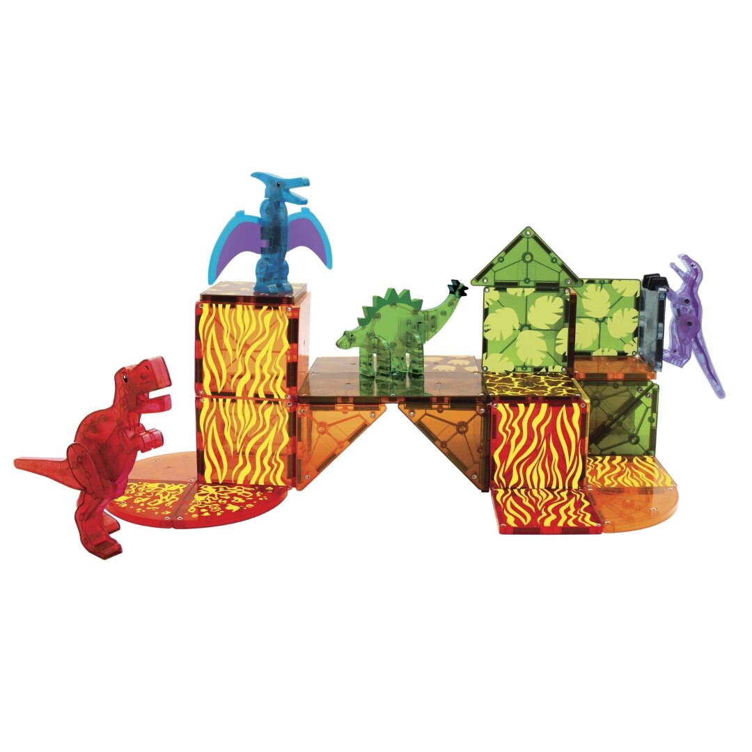 MAGNA-TILES Dino World 40-Piece Magnetic Construction Set, The