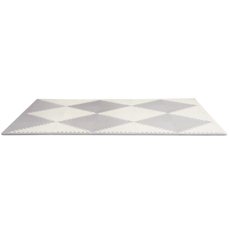 Skip Hop PLAYSPOT Geo Foam Floor Tiles, Grey/Cream Indigo