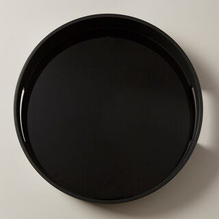 Plateau Rond Verni – Noir, Grand image number 1