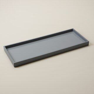 Plateau Rectangulaire Verni – Bleu-Gris, Moyen image number 0