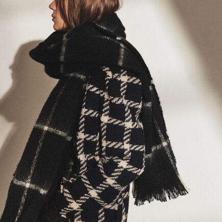 Mohair Plaid Scarf