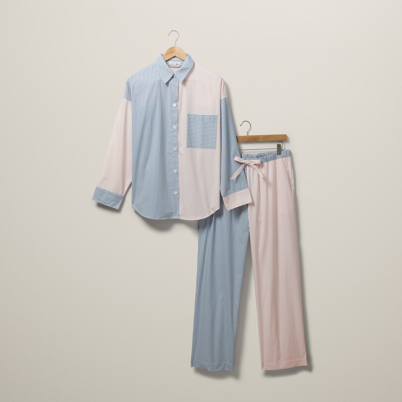 PYJAMA DEUX PIÈCES EN POPELINE DE COTON BIO – RAYURES, MOYEN image number 10