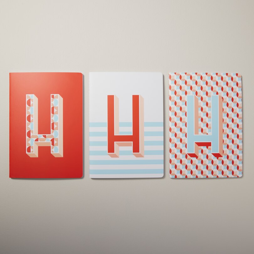 Set Of 3 Large Monogram Notebooks, H image number 0