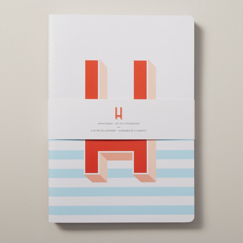 Set Of 3 Large Monogram Notebooks, H image number 1
