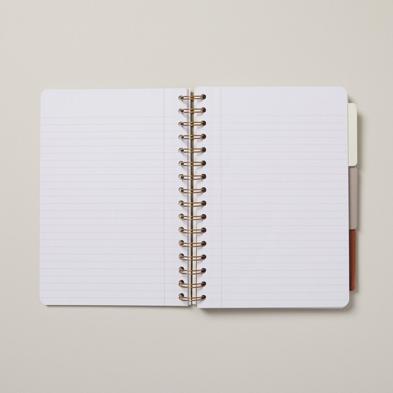 A5 3Tab Perforated Spiral Notebook, Green Indigo