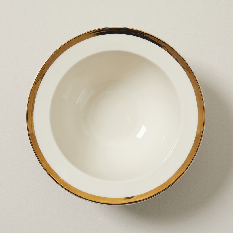 Gold Rimmed Soup Bowl Indigo