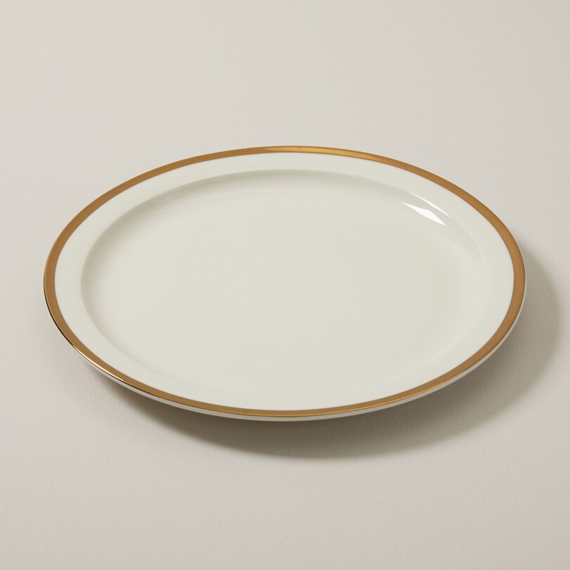 Gold Rimmed Dinner Plate Indigo