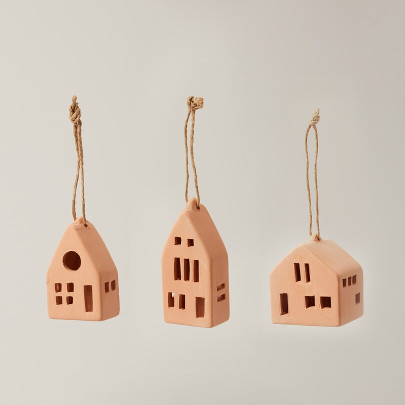 TERRACOTTA HOUSE ORNAMENTS SET Indigo