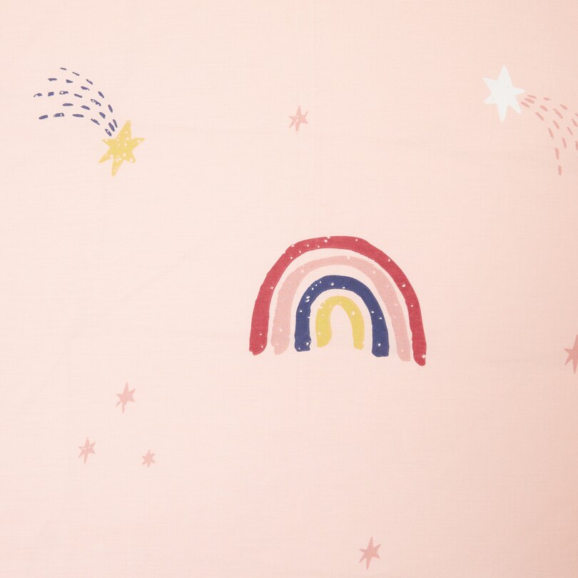 Organic Cotton Duvet Cover Pink Rainbow Indigo