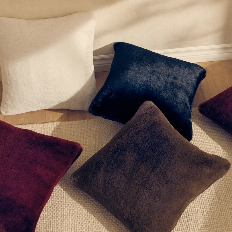 Solid Faux Fur Pillow Cover