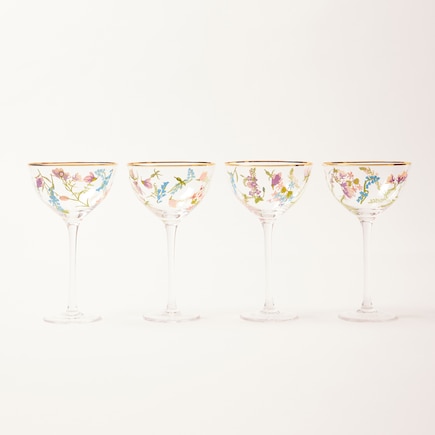 Set of 4 Romantic Coupe Glasses