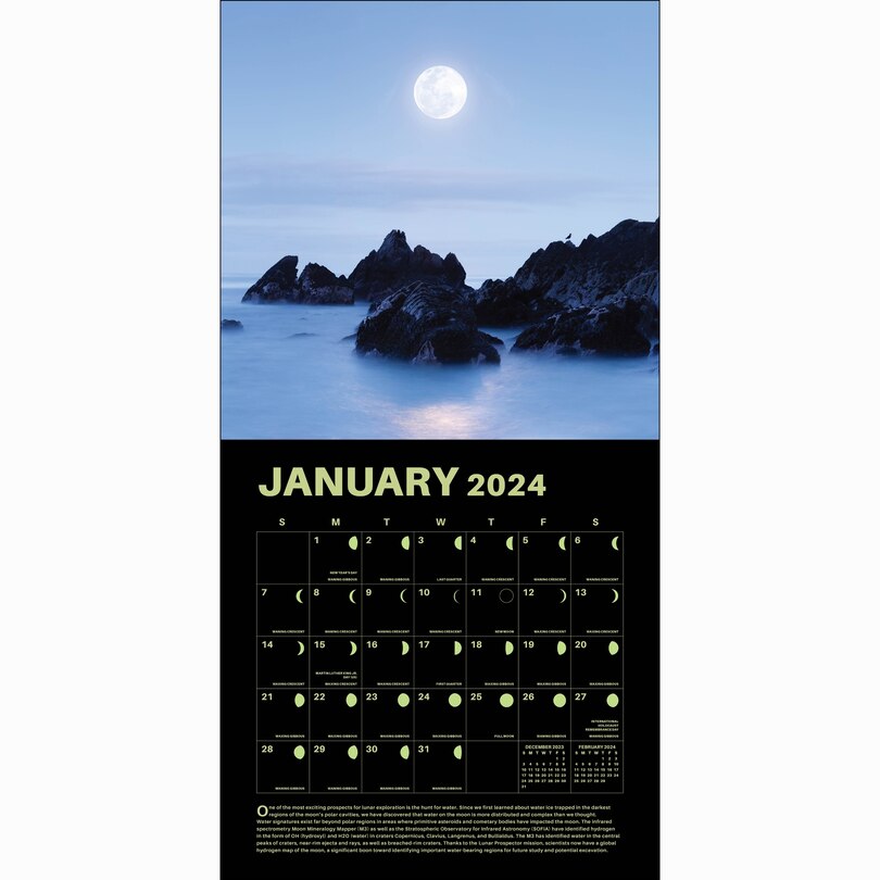 2024 Lunar Wall Calendar Indigo