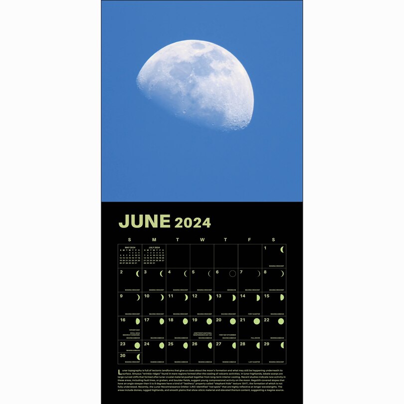 2024 Lunar Wall Calendar Indigo