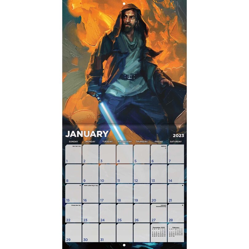 ObiWan Kenobi 2023 Wall Calendar Indigo