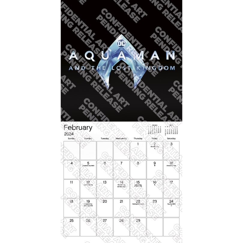 Aquaman 2024 Wall Calendar Indigo