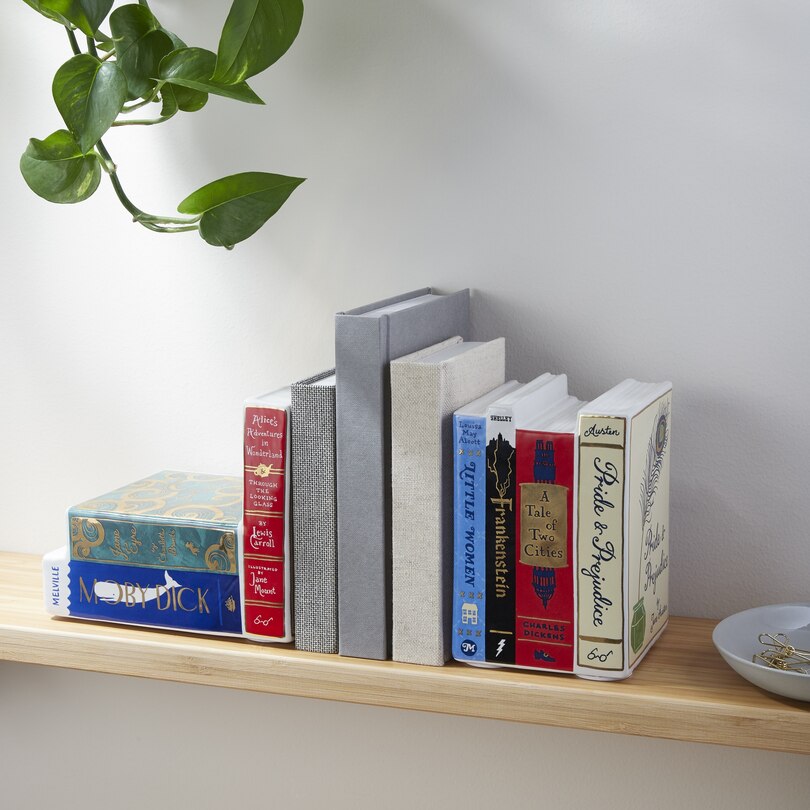 Bibliophile Ceramic Bookends Indigo
