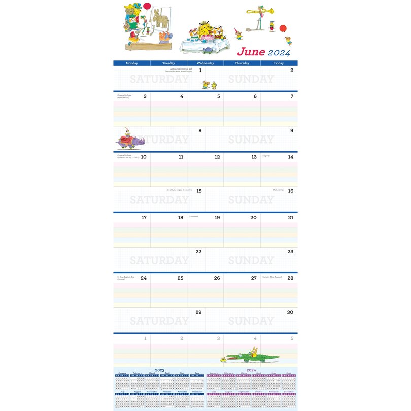 2024 Richard Scarry Big Busy Family Wall Calendar Indigo