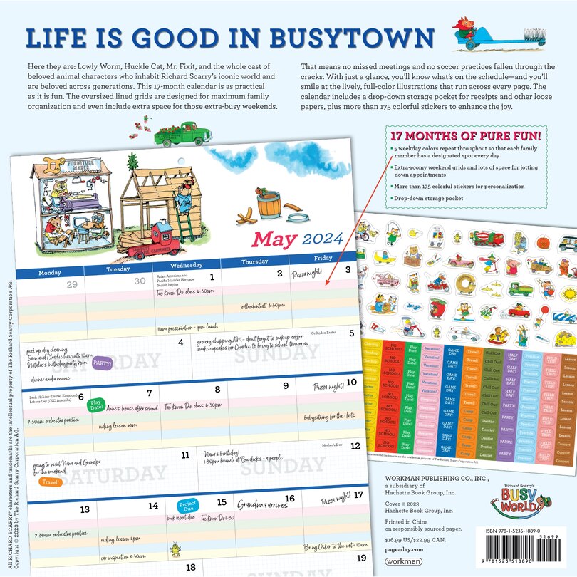 2024 Richard Scarry Big Busy Family Wall Calendar Indigo