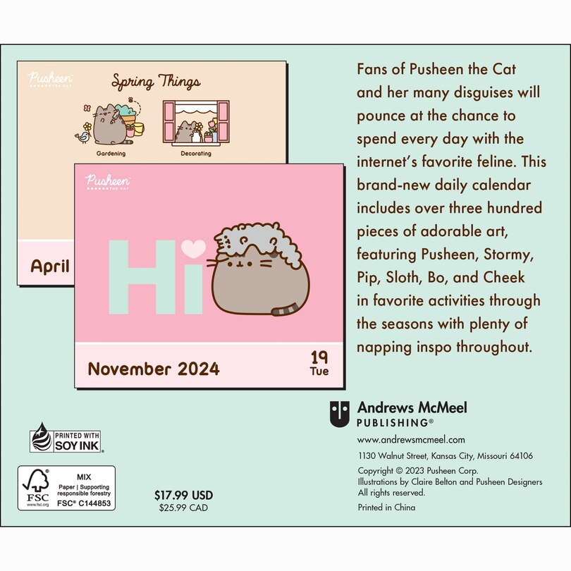 Pusheen 2024 DaytoDay Calendar Indigo