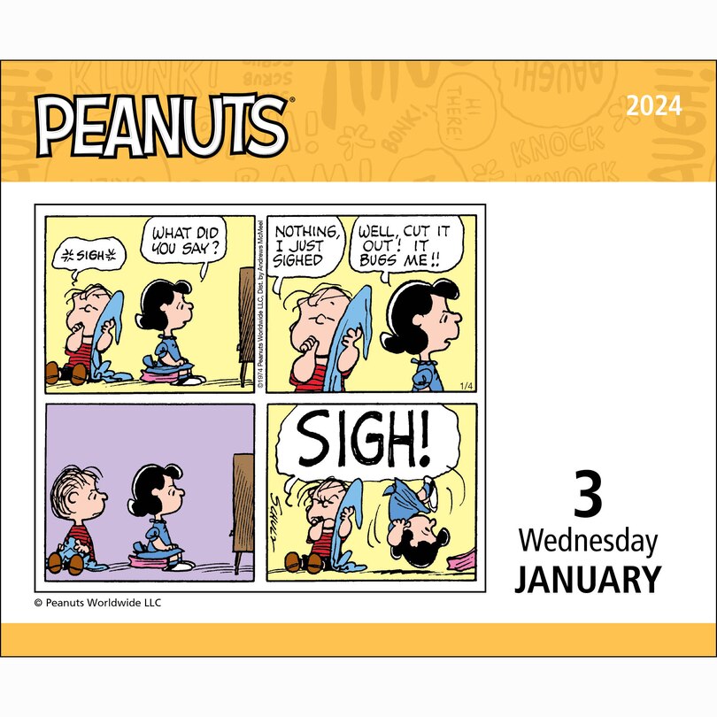 2024 Peanuts DaytoDay Calendar Indigo
