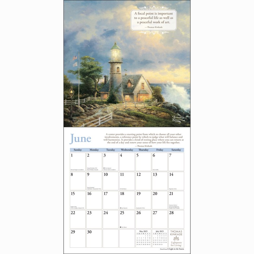 Thomas Kinkade Lightposts for Living, 2025 Wall Calendar Indigo