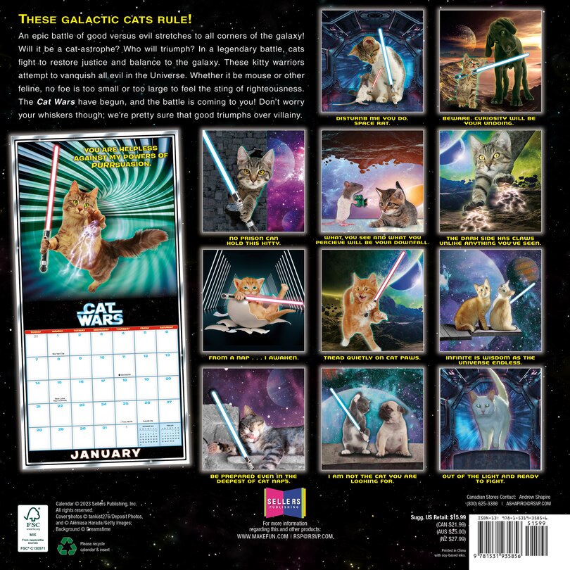 2024 Cat Wars Wall Calendar Indigo