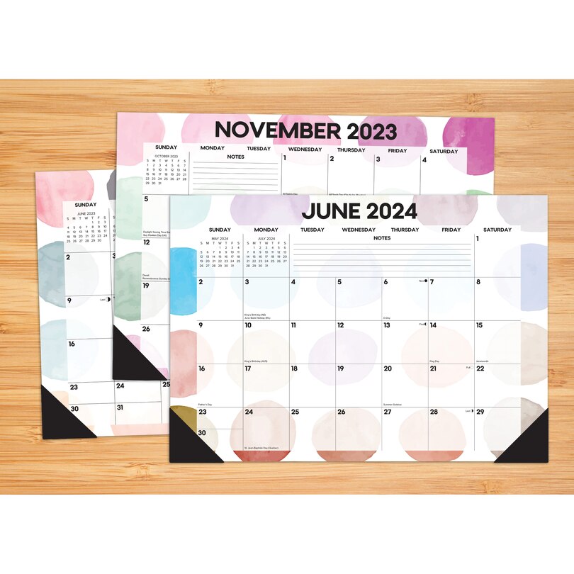 Academic Painted Dots 17 X 12 Deskpad, July 2023  To June 2024 image number 4