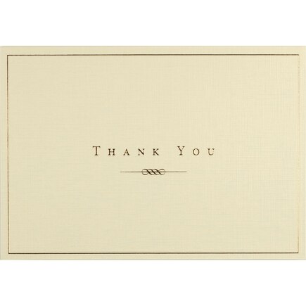Gold And Cream Thank You Notes