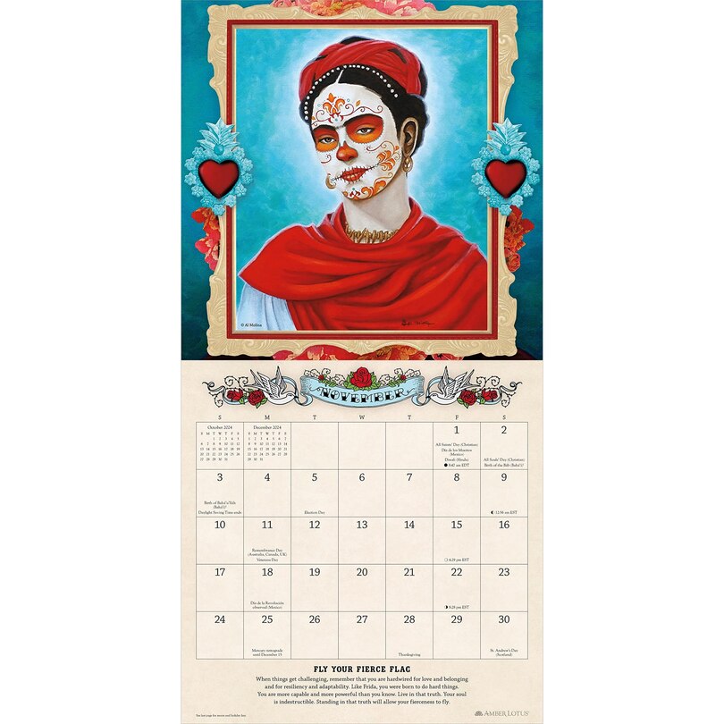 For the Love of Frida 2024 Wall Calendar Art and Words Inspired by