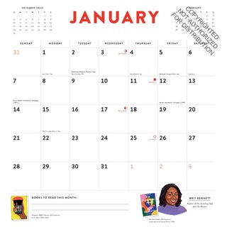 2024 Bibliophile Diverse Spines Wall Calendar image number 2