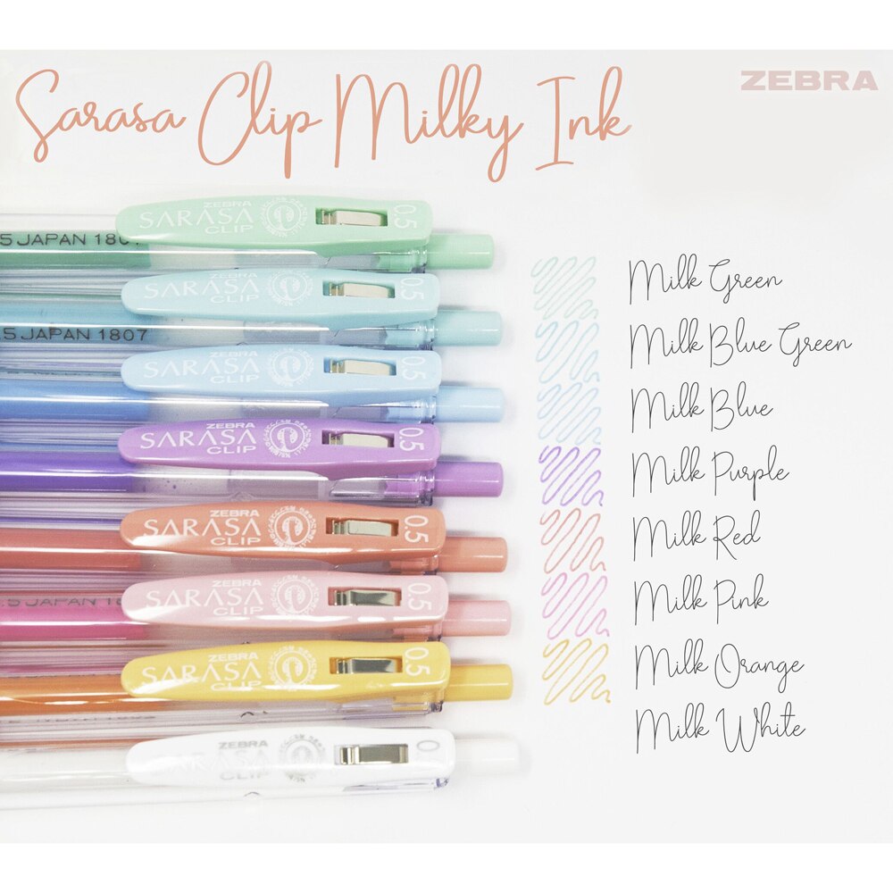 Sarasa Clip Retractable Gel Pens, Pastel, Set Of 8 ('') | Indigo